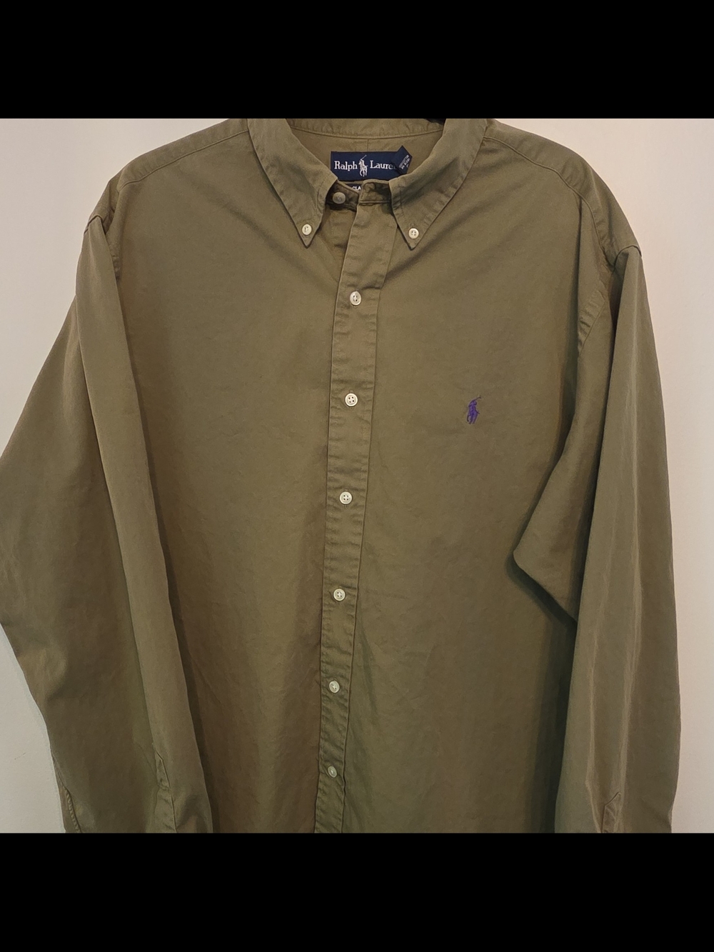 Ralph Lauren Olive Green Long-Sleeve Button-Down Shirt